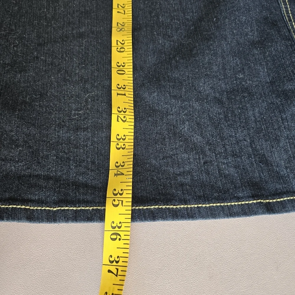 Elegant Dark Blue Denim Midi Skirt - Picture 11 of 12